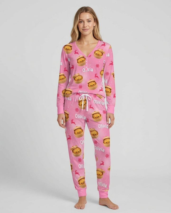 Christmas Cutie Dumpling Bamboo Women Pajama Set