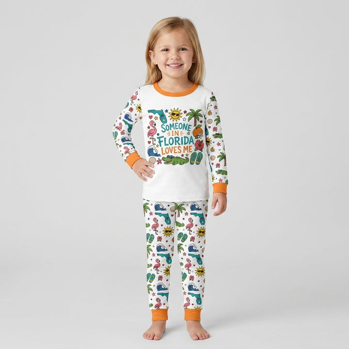 Someone in Florida Loves Me Bamboo Two Piece Long Sleeve Pajama Set - Art