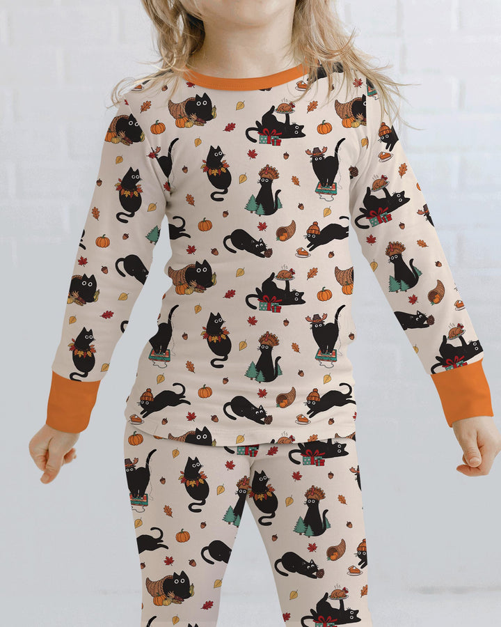 Black Cat Cozy Season Bamboo Two Piece Long Sleeve Pajama Set