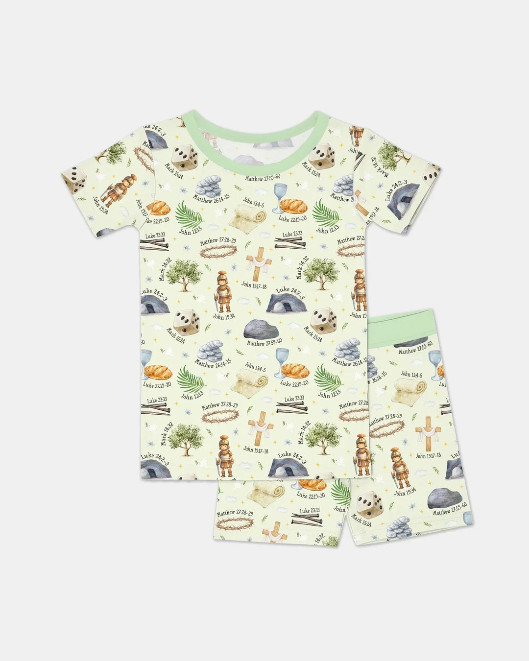 Template Zweiteiliges Pyjama-Set mit kurzen Ärmeln und Shorts