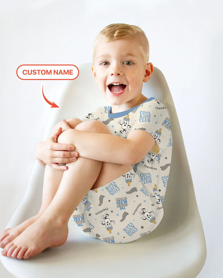 Zweiteiliges Pyjama-Set mit kurzen Ärmeln und Shorts im Sommer-Design