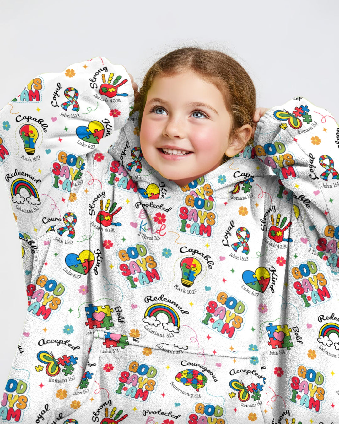 God Says I am Different Wearable Blanket Hoodie
