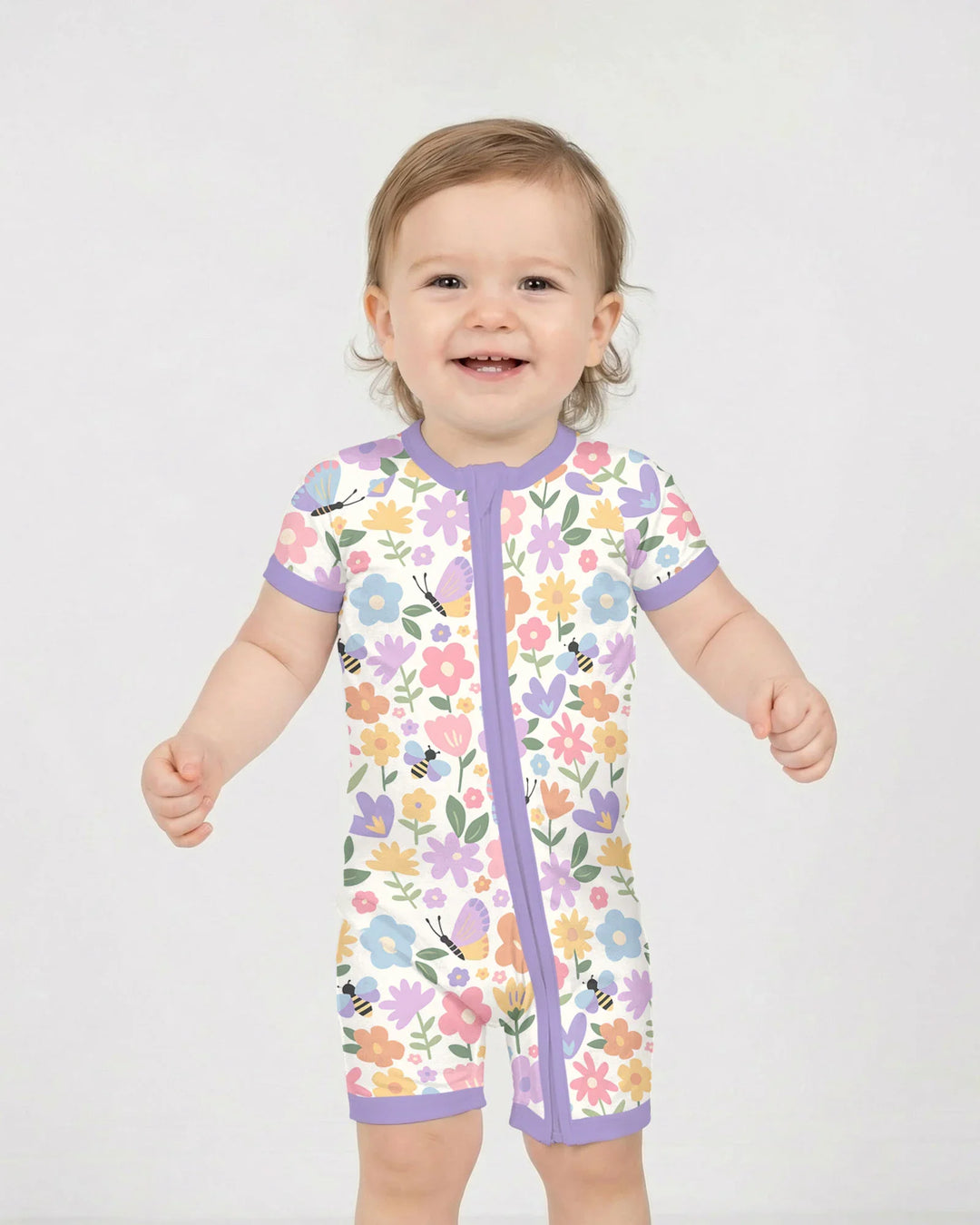 Flower Gardens Bamboo Shorty Zippy