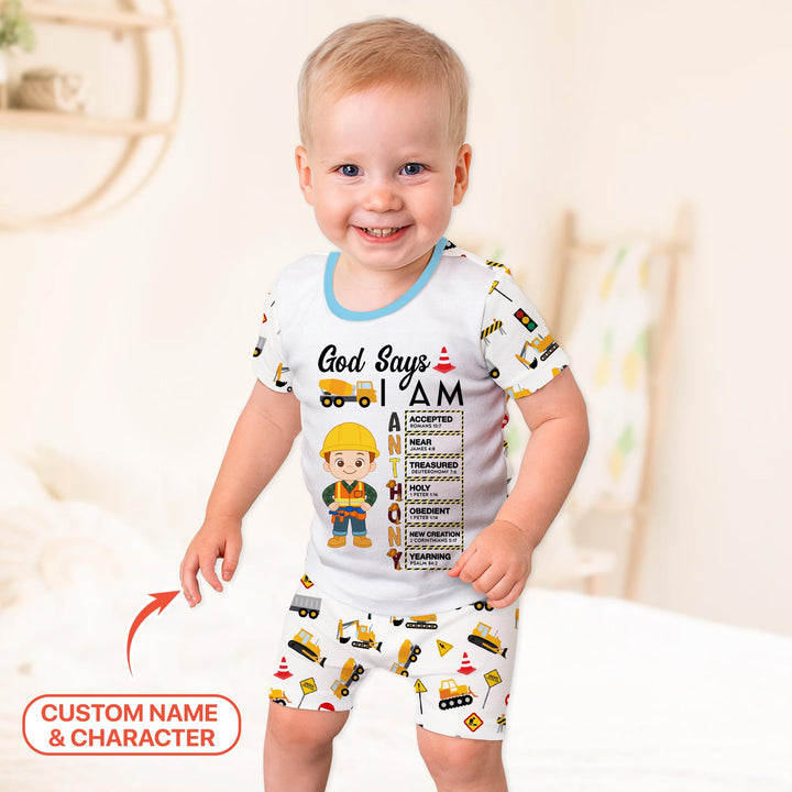 Zweiteiliges Pyjama-Set mit kurzen Ärmeln und Shorts im Sommer-Design