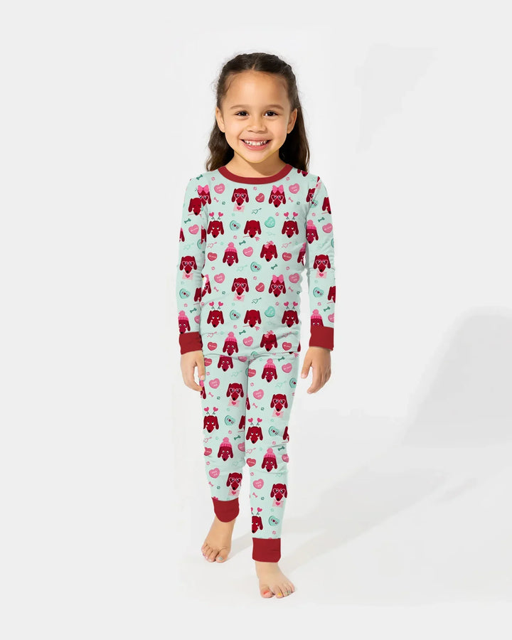 Dachshund Is My Valentine Two Piece Long Sleeve Pajama Set