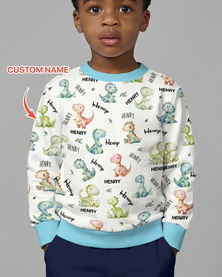 Dinosaur Custom Name Crewneck Sweatshirt