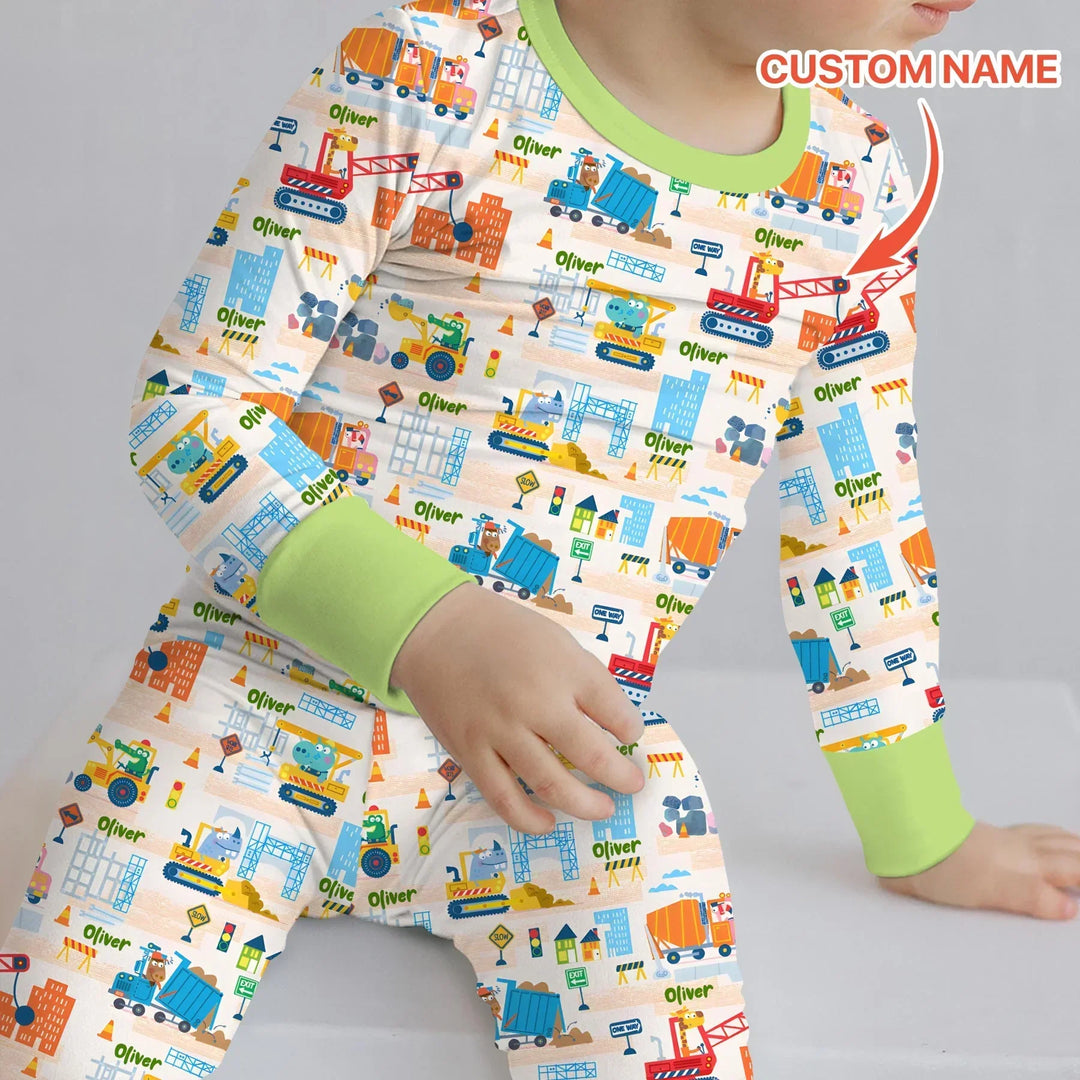 Zweiteiliges Langarm-Pyjama-Set mit Sommerfrüchten