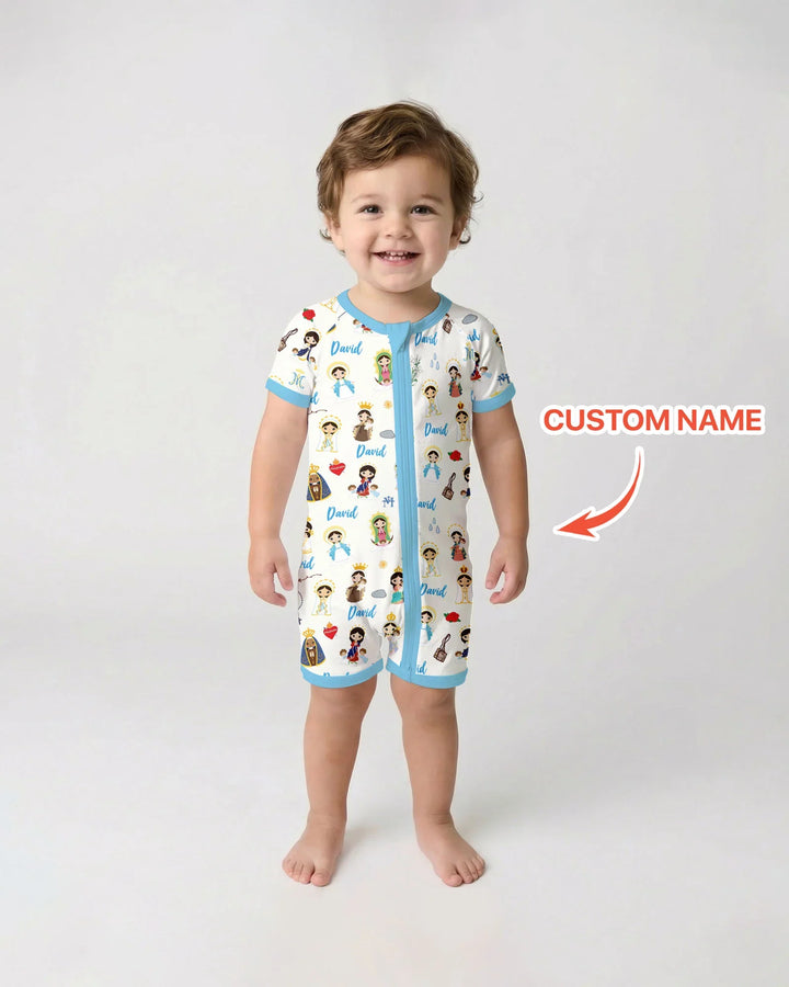 Custom Name Mother Mary Bamboo Shorty Zippy