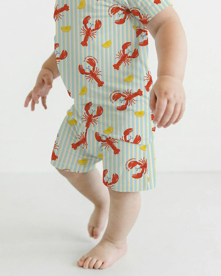 Crawfish Pinch Bamboo Two Piece Short Sleeve Shorts Pajama Set