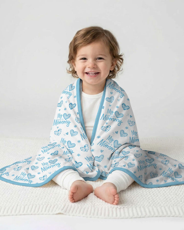 My Heart Belongs To Mommy Bamboo Blanket