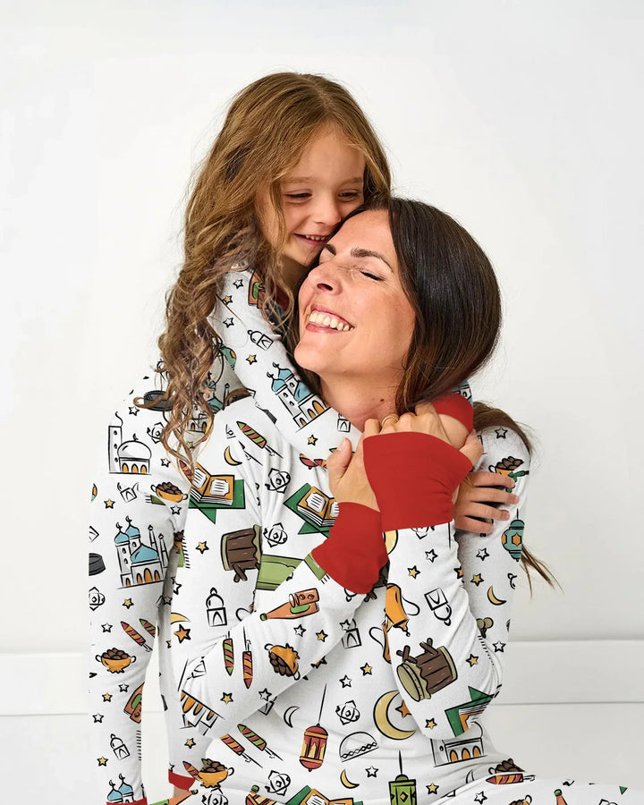 Zweiteiliges Langarm-Pyjama-Set mit Sommerfrüchten