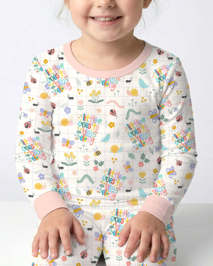 Zweiteiliges Langarm-Pyjama-Set mit Sommerfrüchten