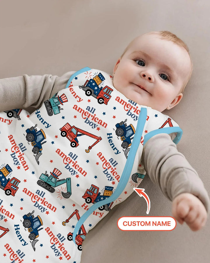Custom Name All-American Boy Bamboo Sleep Bag