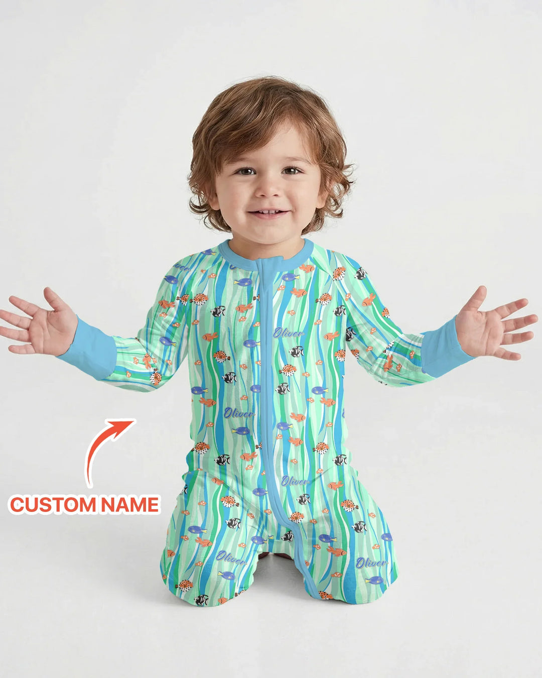 Custom Name Summer Beach Bamboo Convertible Zippy