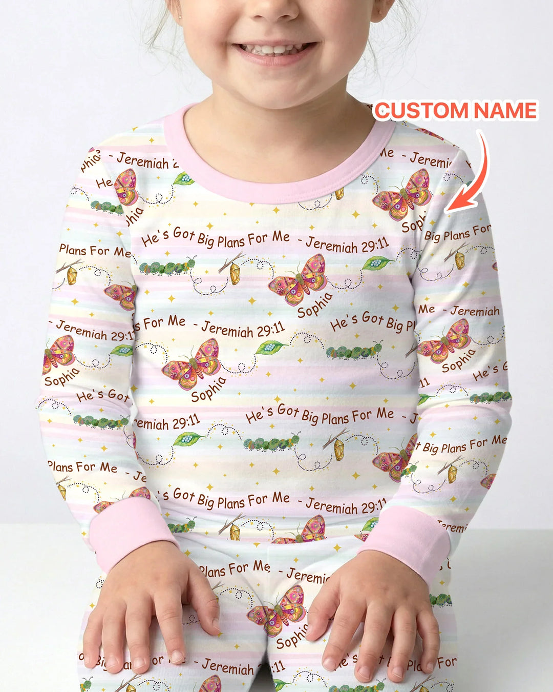 Custom Name He's Got Big Plans For Me  Bamboo Two Piece Long Sleeve Pajama Set