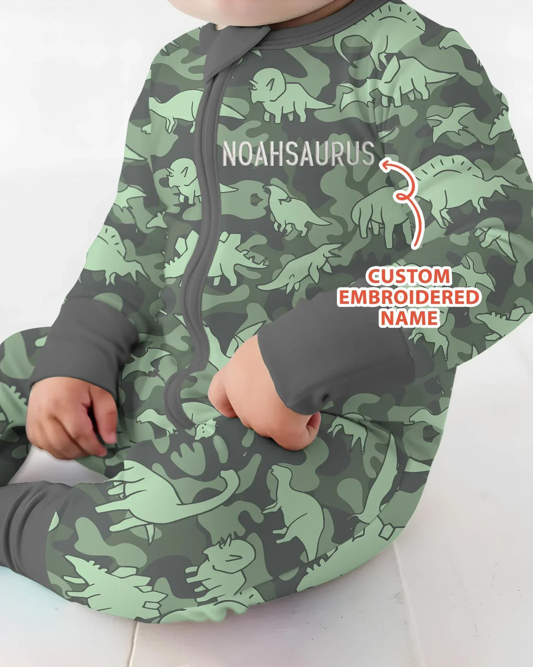 Custom Name Embroidered Matching With Dadasaurus Bamboo Convertible Zippy