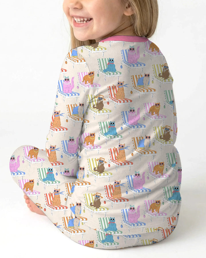Zweiteiliges Langarm-Pyjama-Set mit Sommerfrüchten