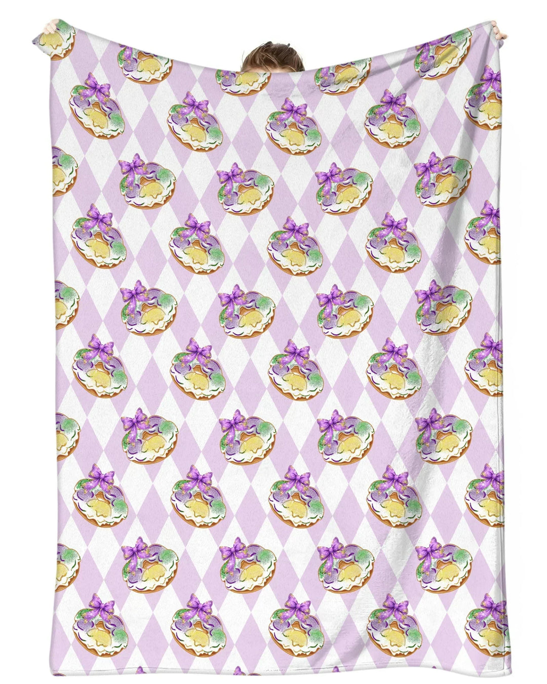 Manta de bambú con diseño de donut de Mardi Gras