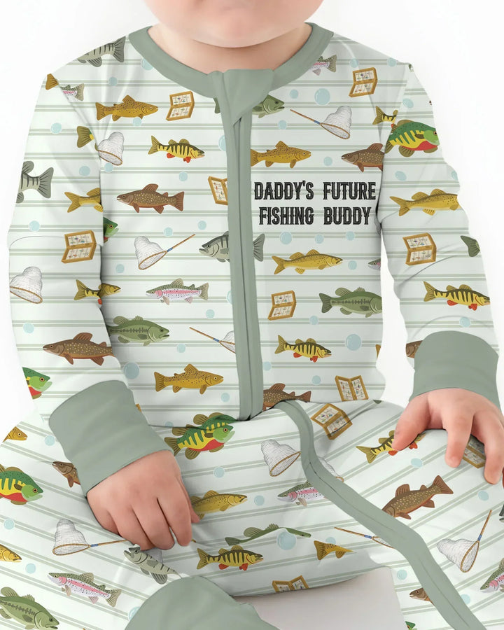 Embroidered Fishing Dad And Me Matching Bamboo Convertible Zippy