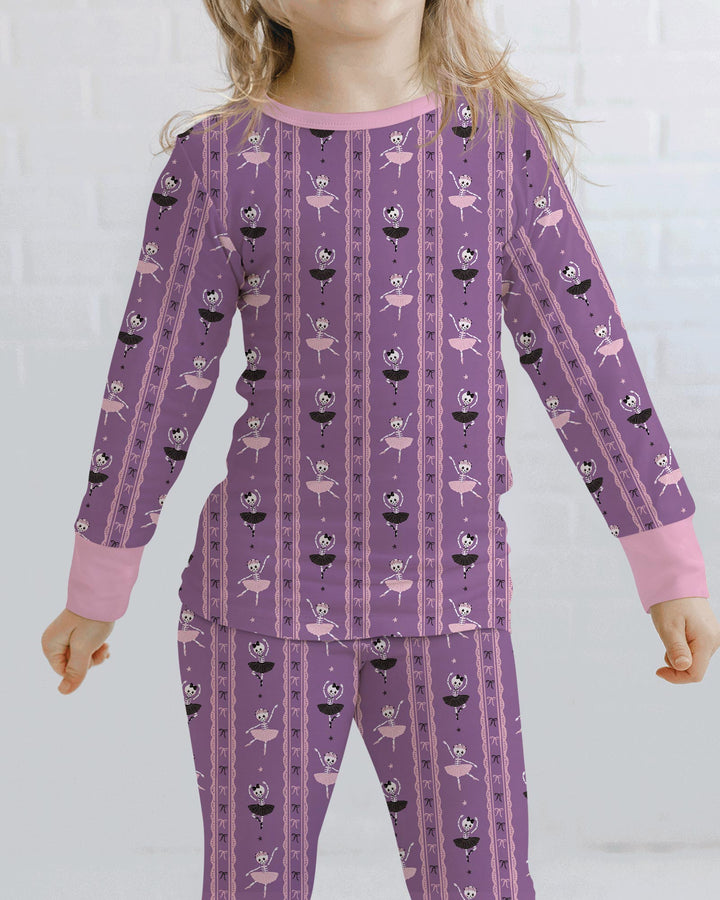 Spooky Ballerina Parade Bamboo Two Piece Long Sleeve Pajama Set