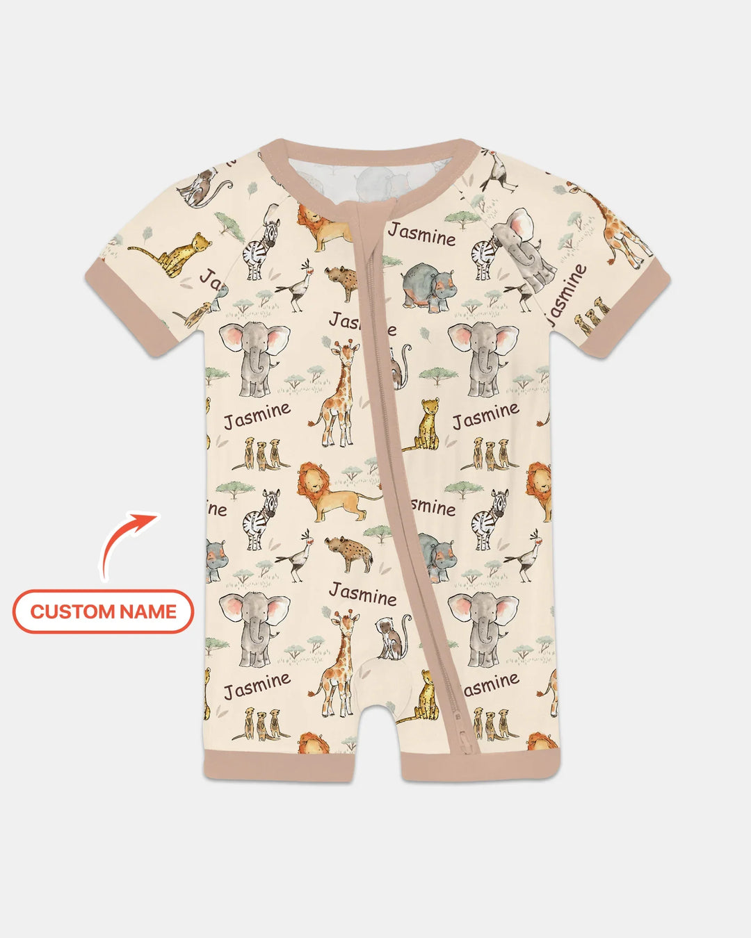 Safari Friends Custom Name Shorty Zippy