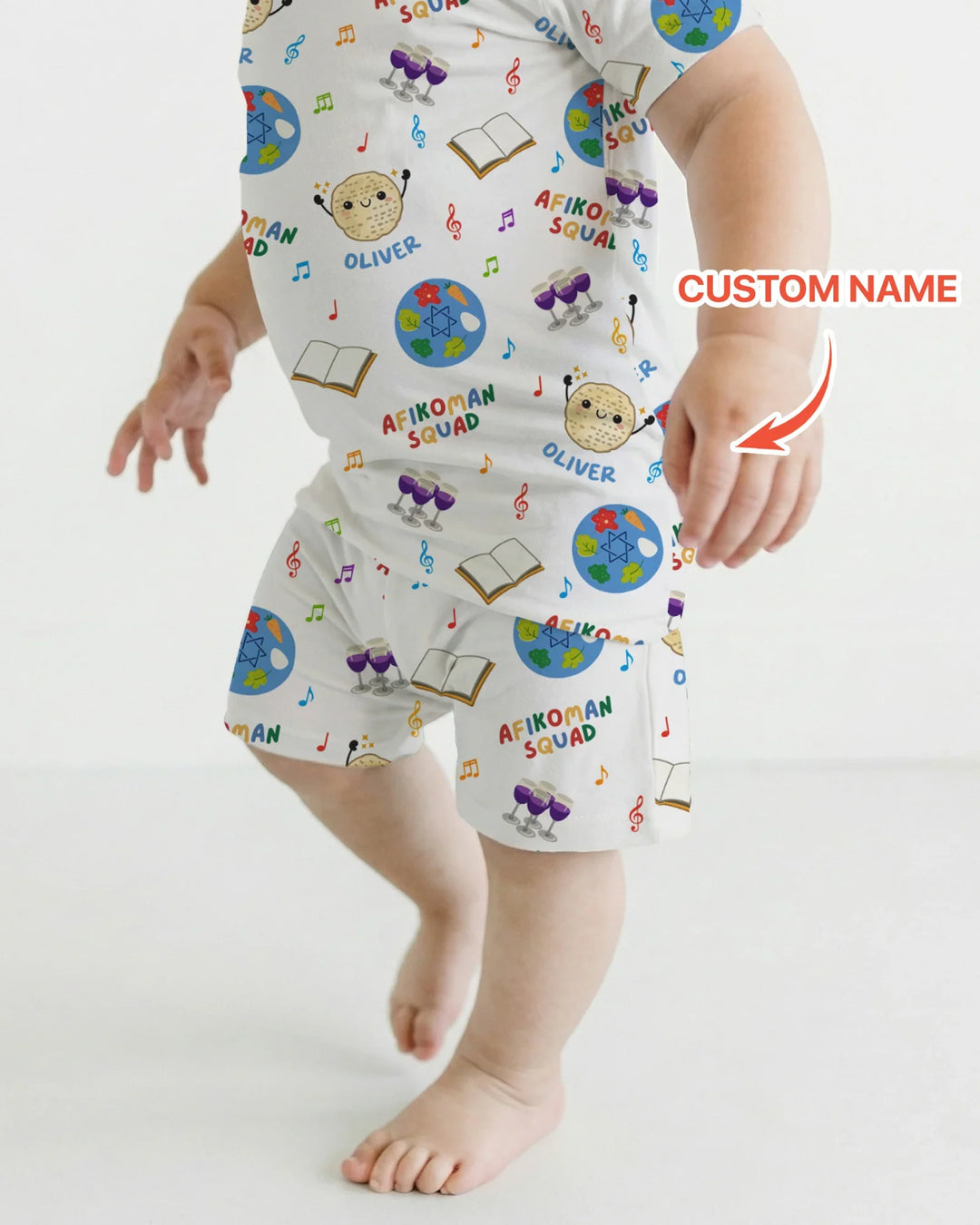 Zweiteiliges Pyjama-Set mit kurzen Ärmeln und Shorts im Sommer-Design