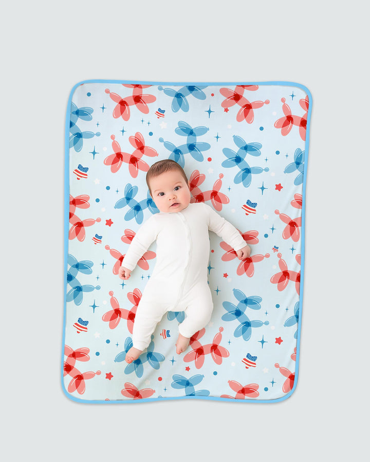 American Balloon Dog Party Bamboo Blanket