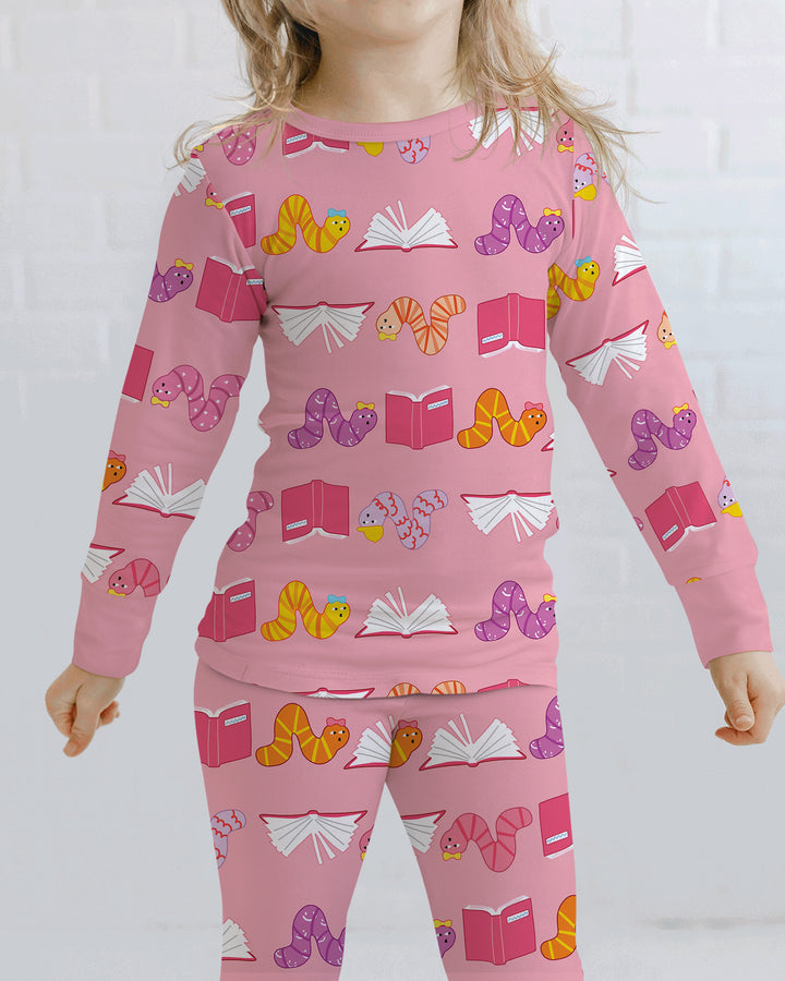 Bookworm Family Matching Bamboo Two Piece Long Sleeve Pajama Set