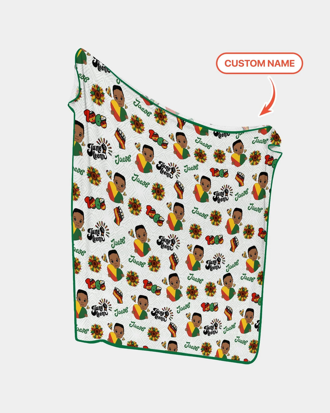 Custom Name Bloom in Freedom Bamboo Blanket