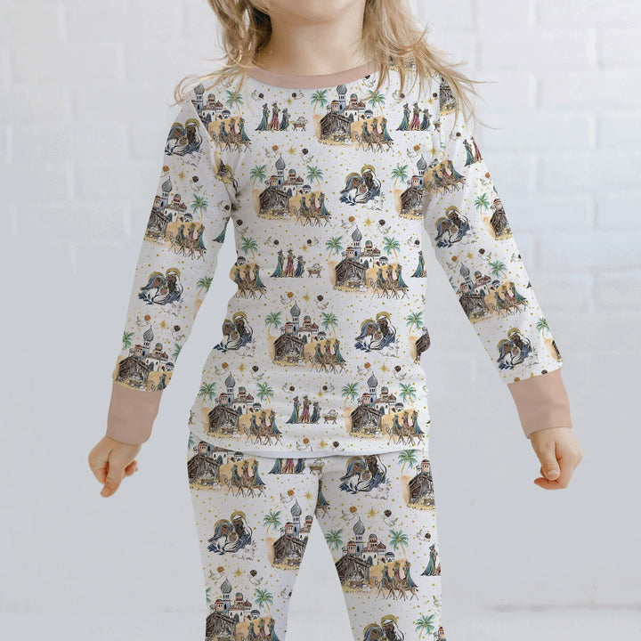 Nativity Christmas Family Matching Family Two Piece Long Sleeve Pajama Set