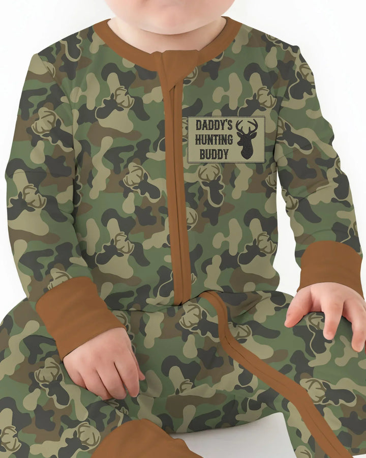 Embroidered Matching With Hunting Dad Bamboo Convertible Zippy