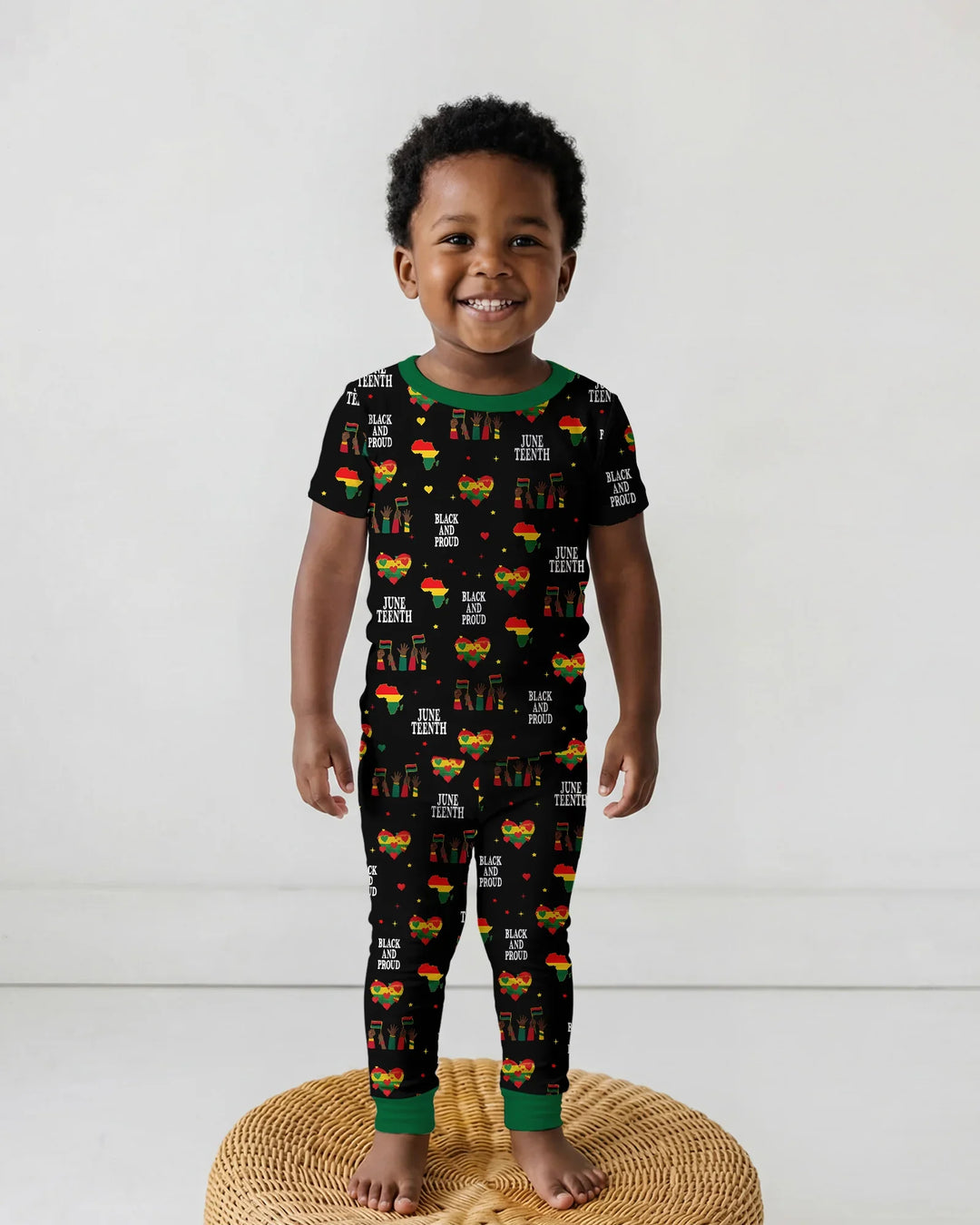 Juneteenth Black and Proud Bamboo Two Piece Short Sleeve Pajama Set