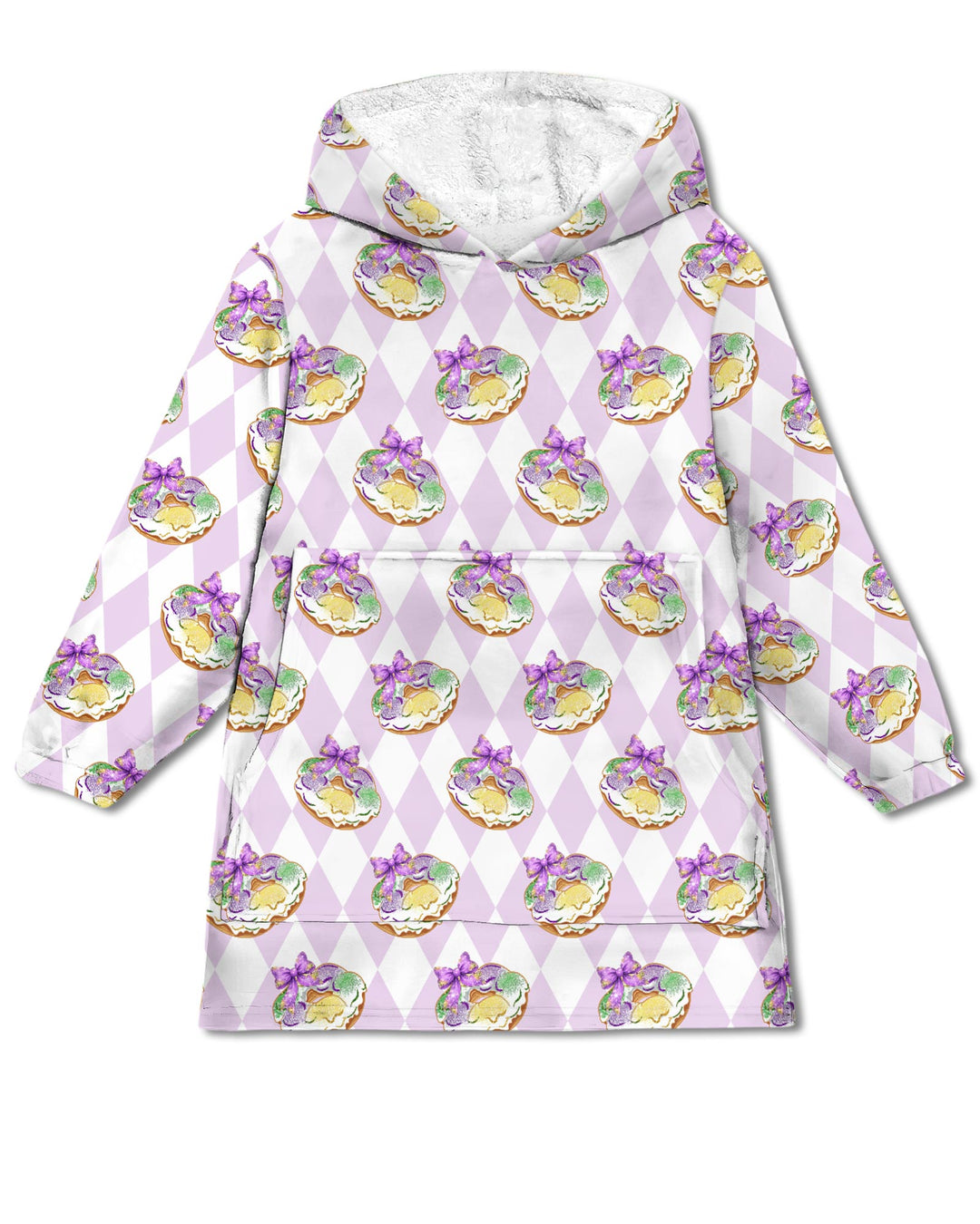 Mardi Gras Donut Wearable Blanket Hoodie