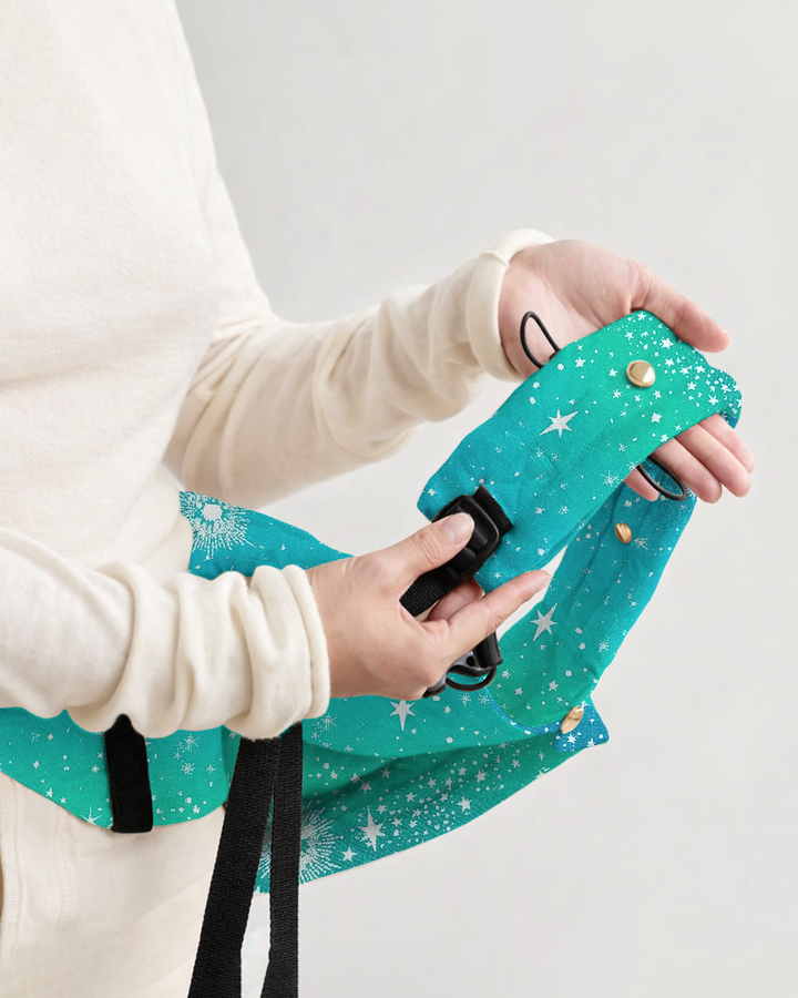 Teal Starry Night Sparkle Baby Carrier