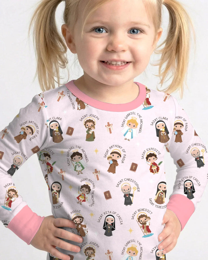 Saints in the Clouds Two Piece Long Sleeve Pajama Set