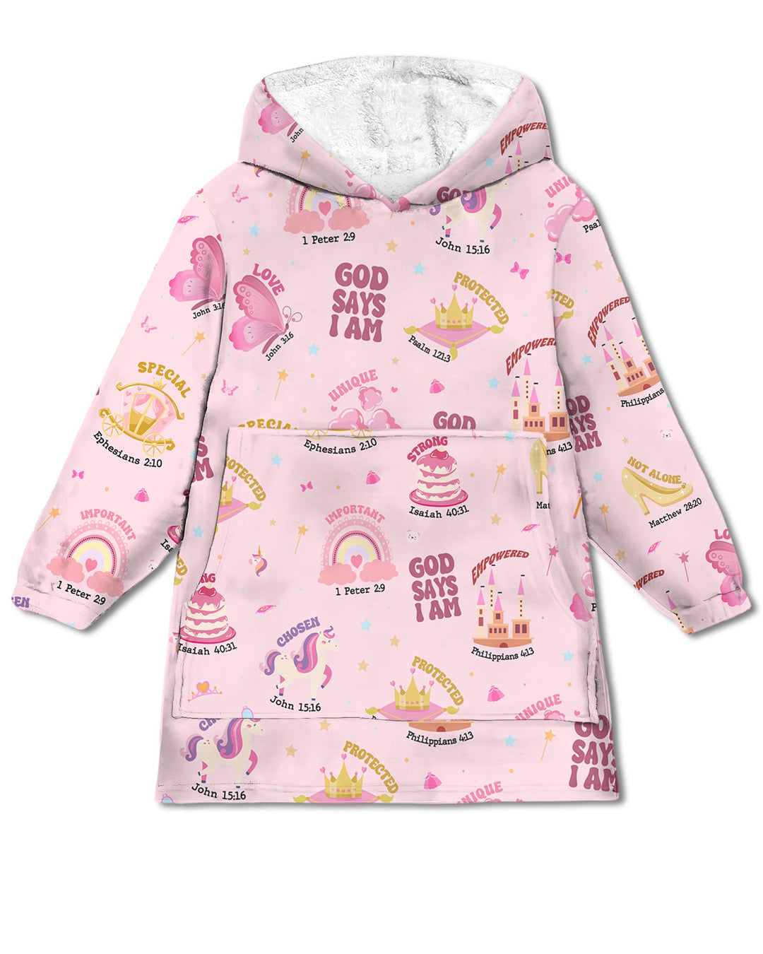 God Says I Am Girl Wearable Blanket Hoodie