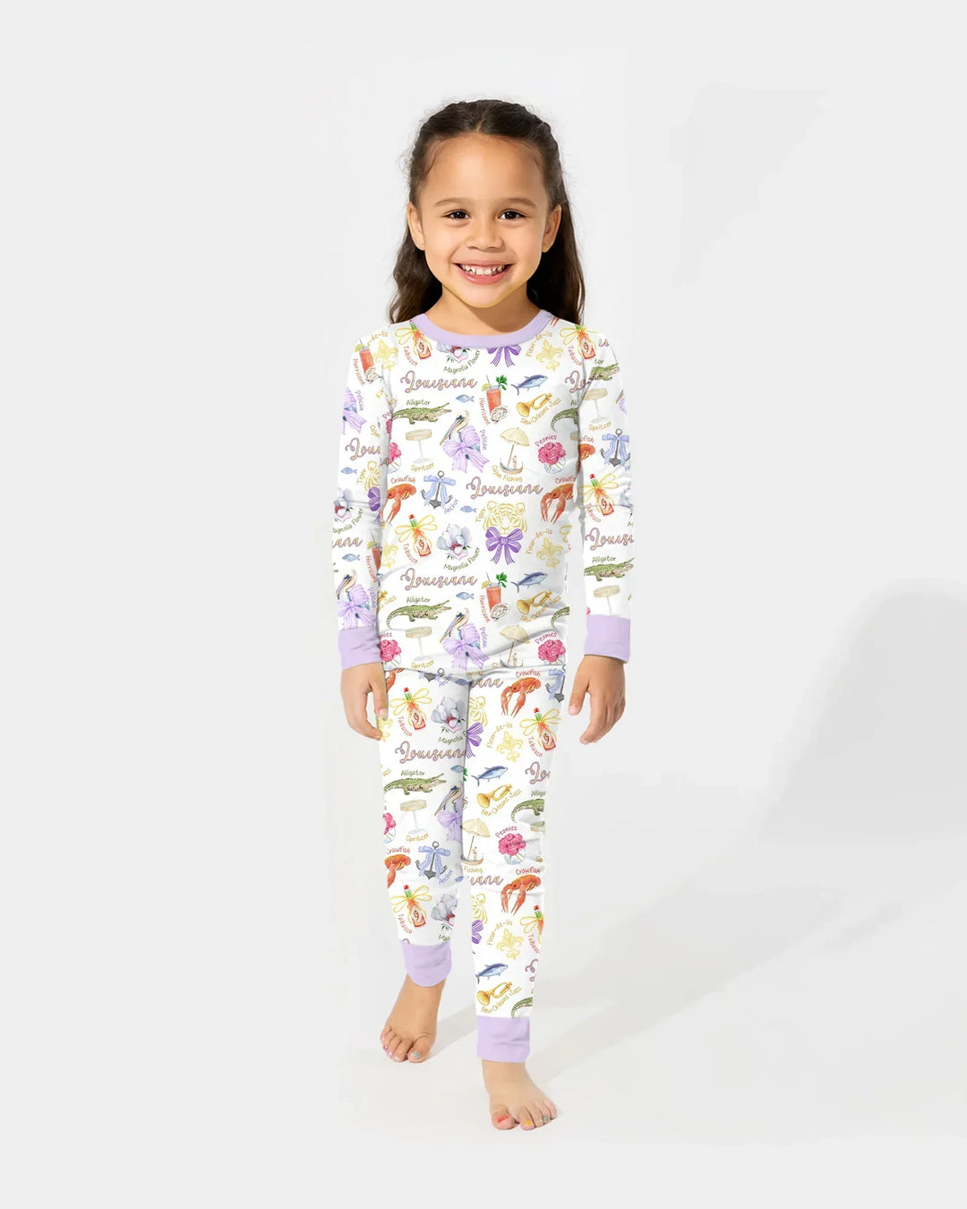 Zweiteiliges Langarm-Pyjama-Set mit Sommerfrüchten