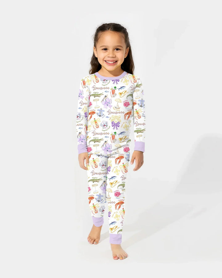 Zweiteiliges Langarm-Pyjama-Set mit Sommerfrüchten