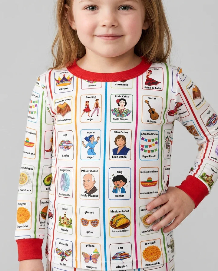 Lotería Hispanic Heritage Month Bamboo Two Piece Long Sleeve Pajama Set