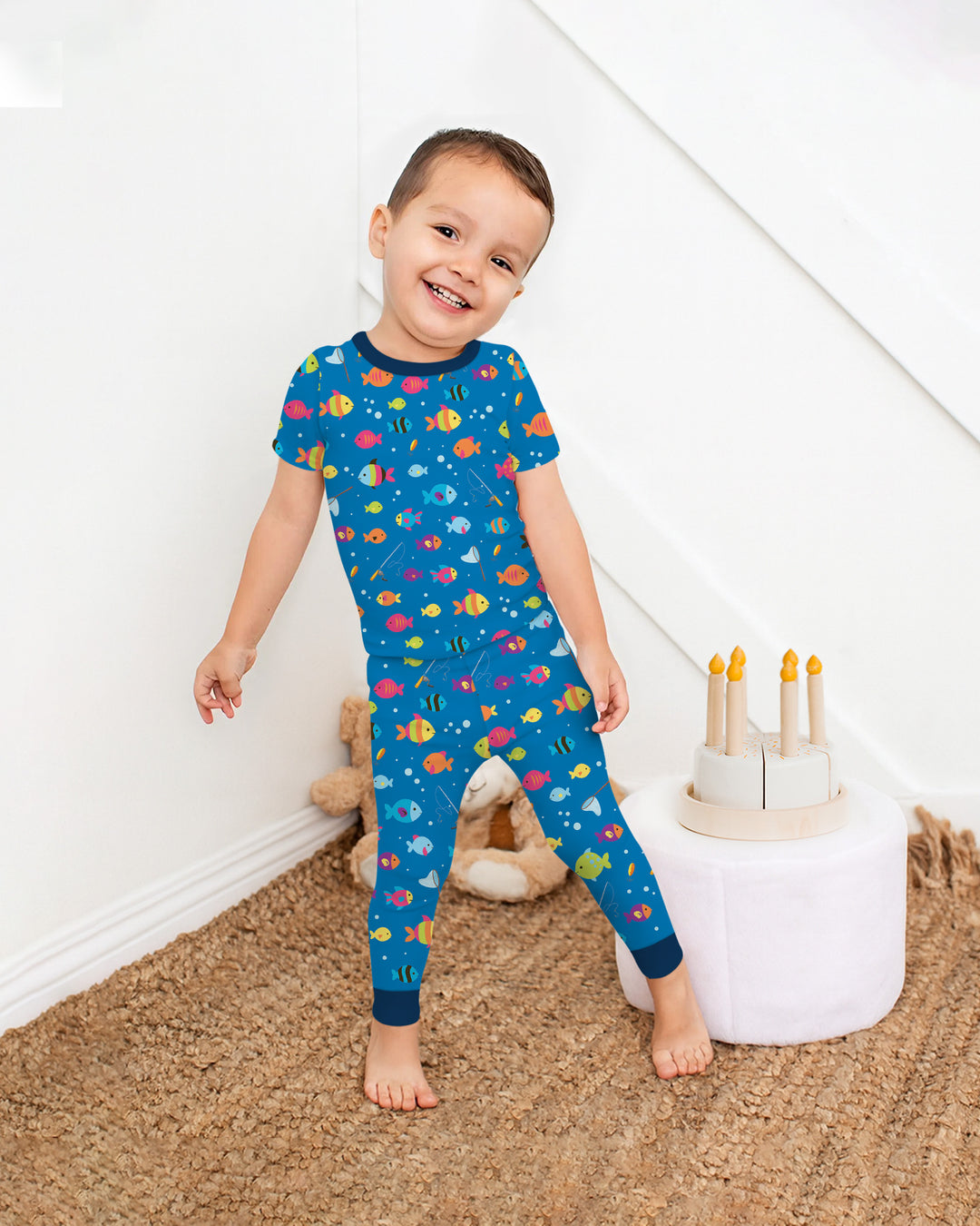 Conjunto de pijama de dos piezas de manga corta de bambú