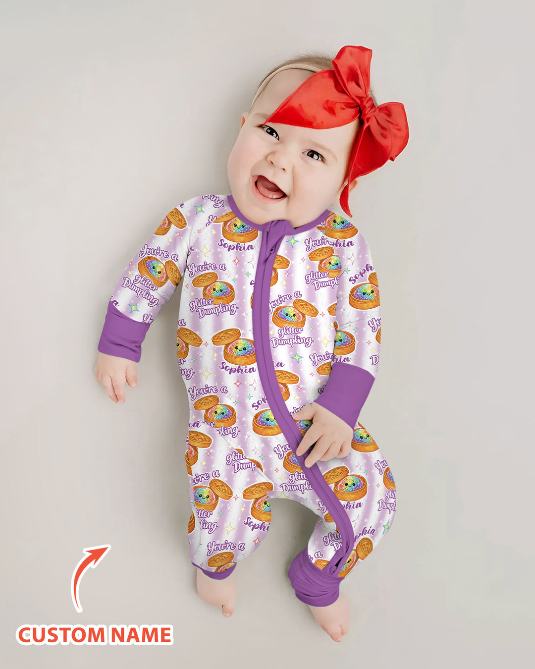 Personalized You're Glitter Dumpling Bamboo Convertible Zippy