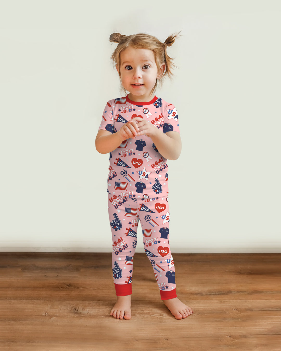 Zweiteiliges, kurzärmliges Pyjama-Set mit Marienkäfern