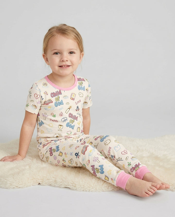 Zweiteiliges, kurzärmliges Pyjama-Set mit Marienkäfern