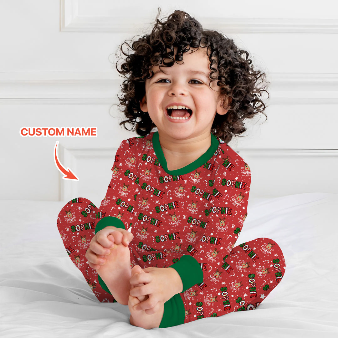 Zweiteiliges Langarm-Pyjama-Set mit Sommerfrüchten