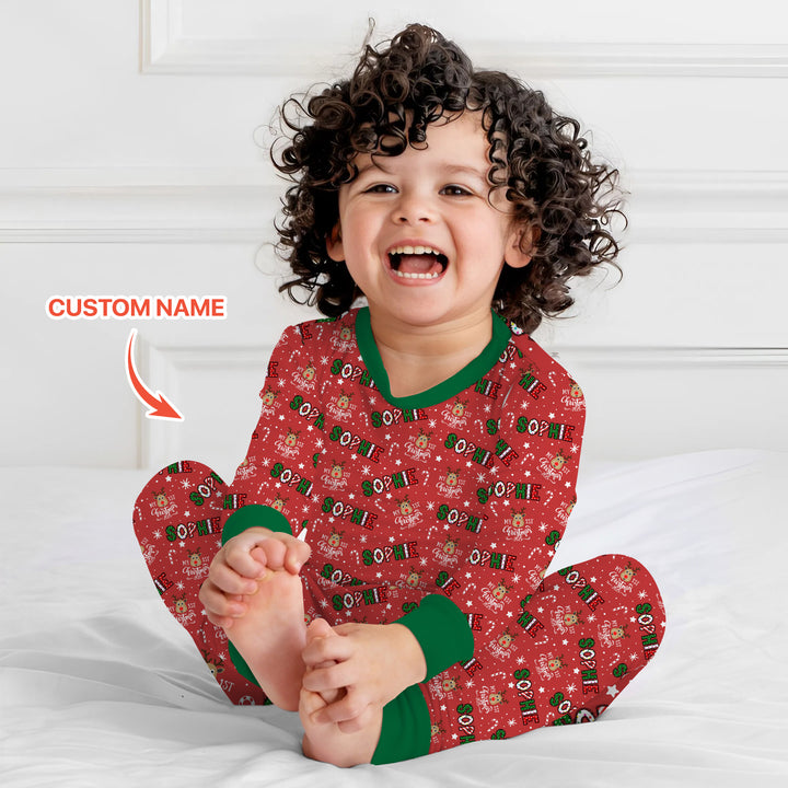 Zweiteiliges Langarm-Pyjama-Set mit Sommerfrüchten