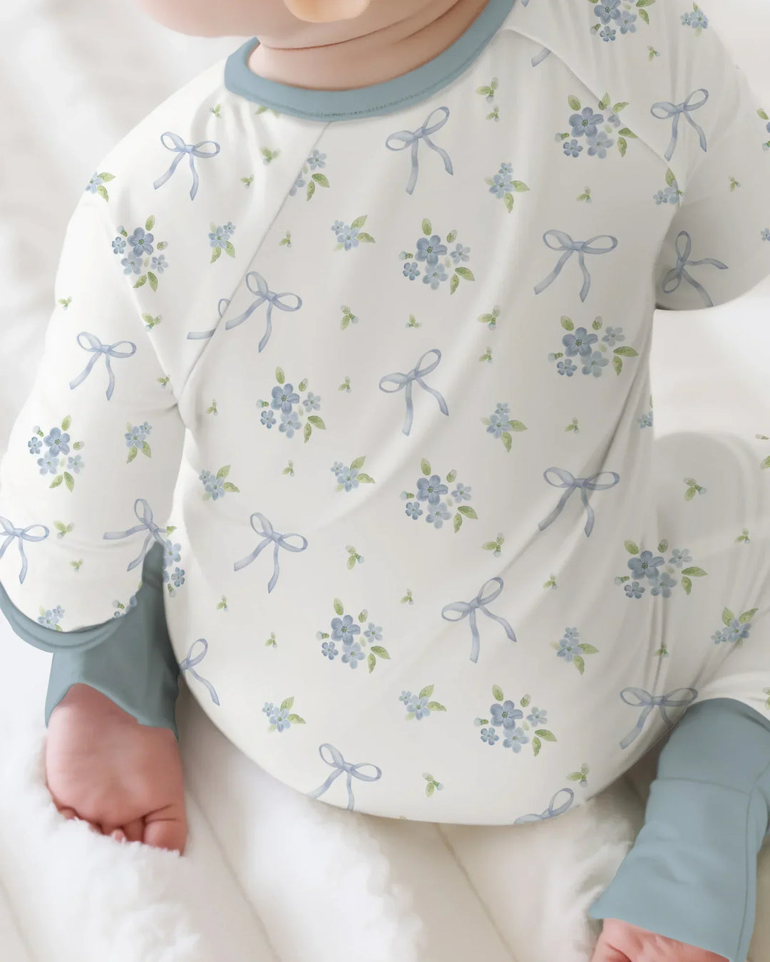 Mameluco convertible de bambú con cremallera bordado a juego para mamá y bebé