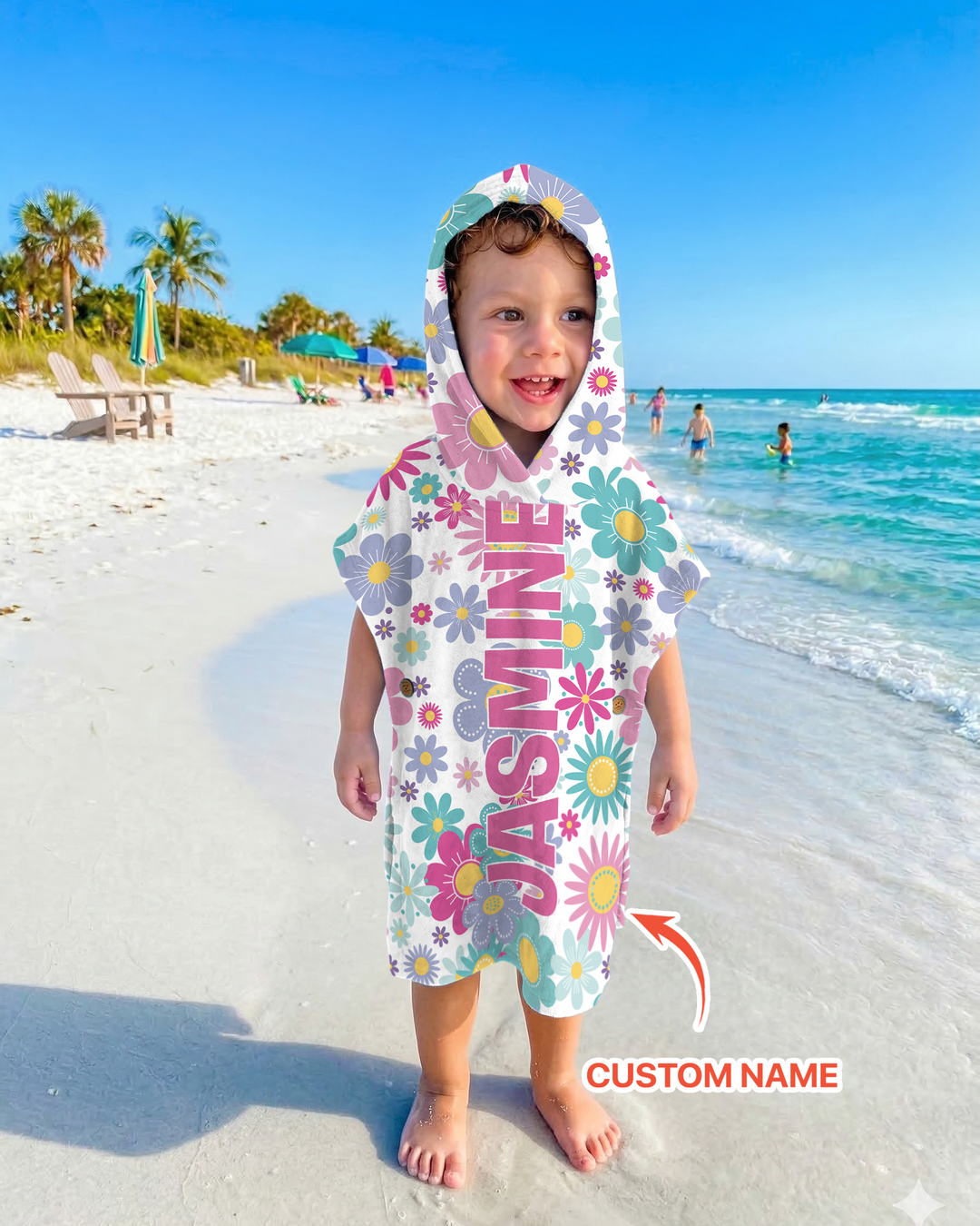 Pretty Pattern Bamboo Swim Poncho