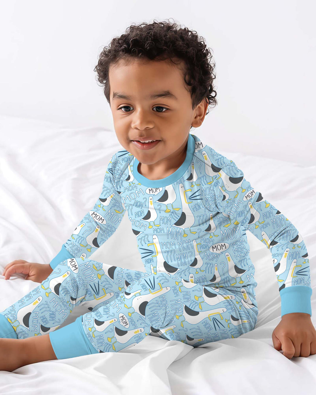 Funny Seagull MOM Two Piece Long Sleeve Pajama Set