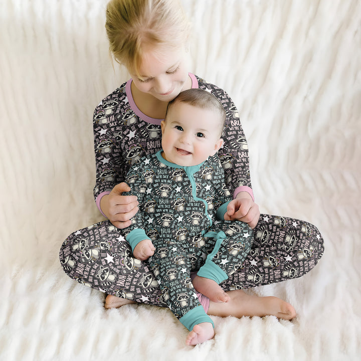 Zweiteiliges Langarm-Pyjama-Set mit Sommerfrüchten