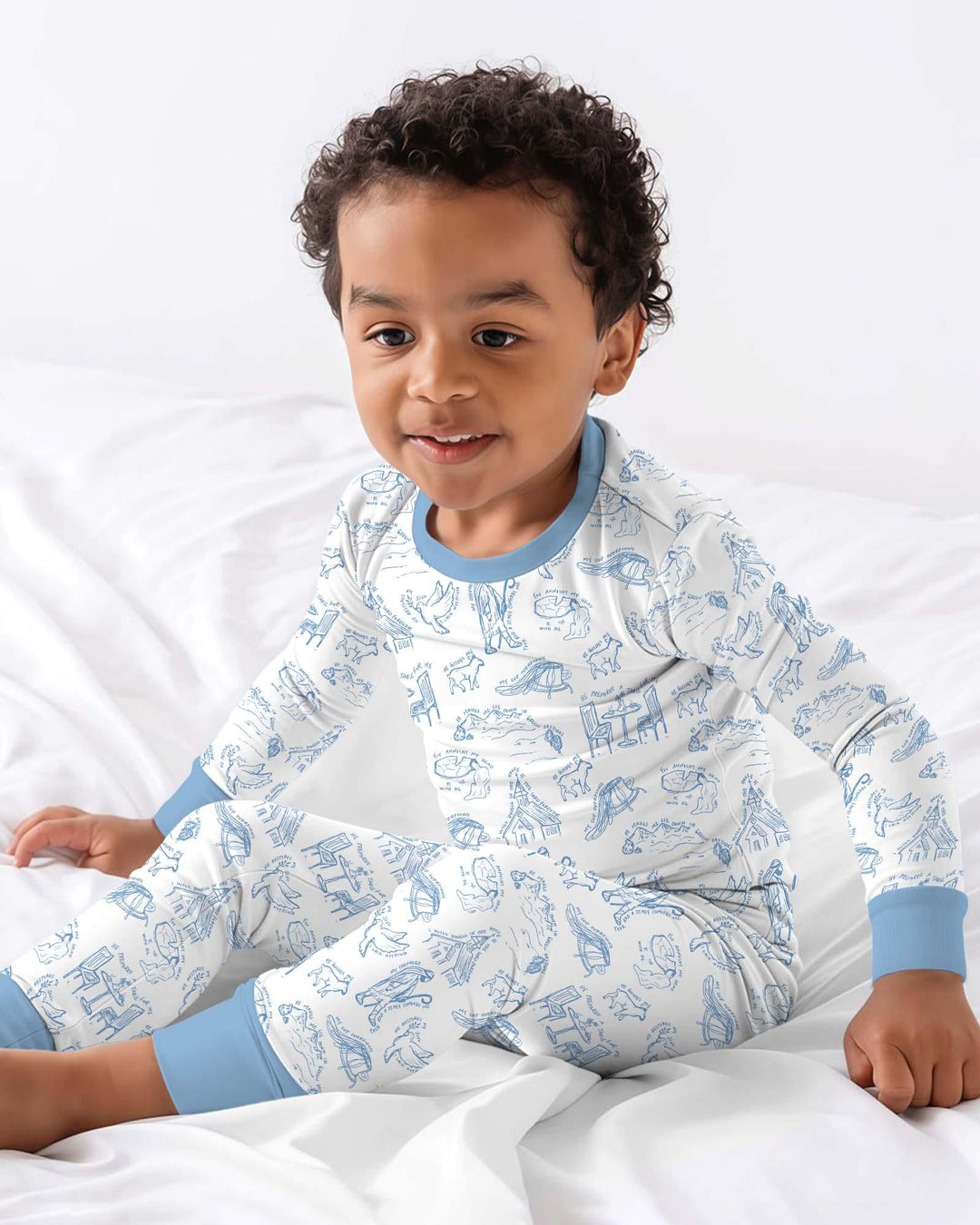 Zweiteiliges Langarm-Pyjama-Set mit Sommerfrüchten